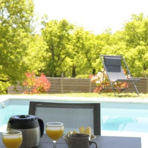 cayrous jardin et piscine 8 m x 4 m au sel sécurisée avec volet électrique